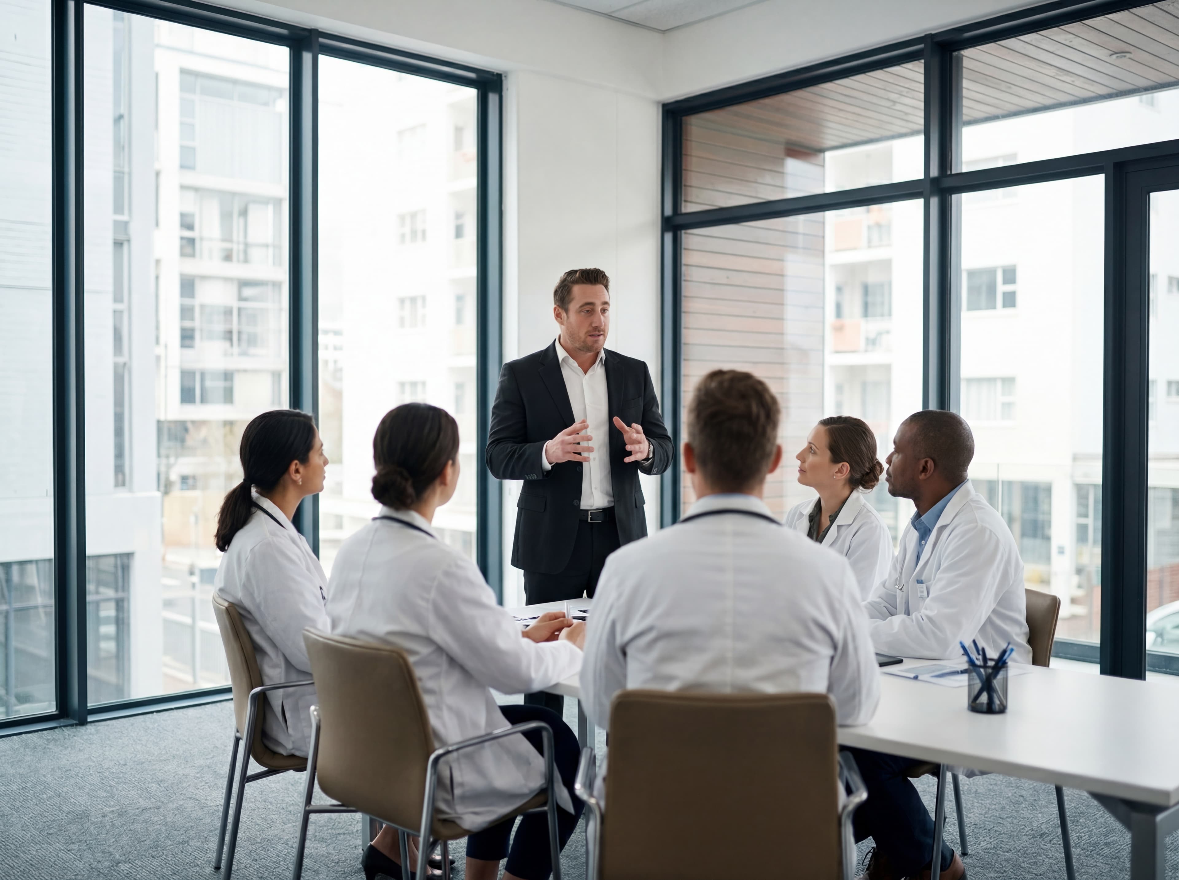 Thomas Lambert, MD leading a discussion with healthcare professionals